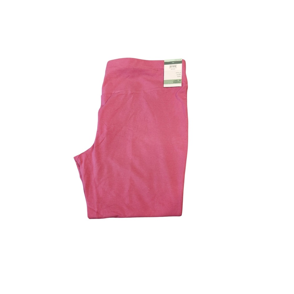 Terra & Sky Womens Plus 2X 20W-22W High Rise Leggings Meadow Mauve Pink